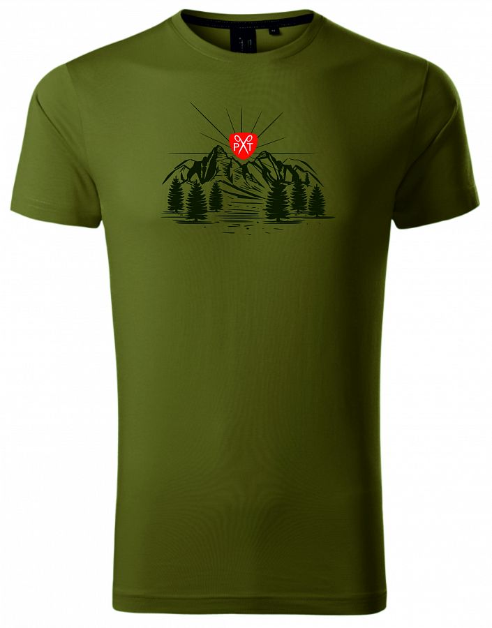 Pánské tričko myslivecké s přírodou PXT CREATIVE 153 avocado green
